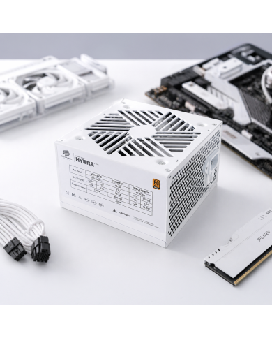 Fuente de Poder Hydra ATX 600W Certificada 80 Plus Bronze Blanca | Snake Gamer