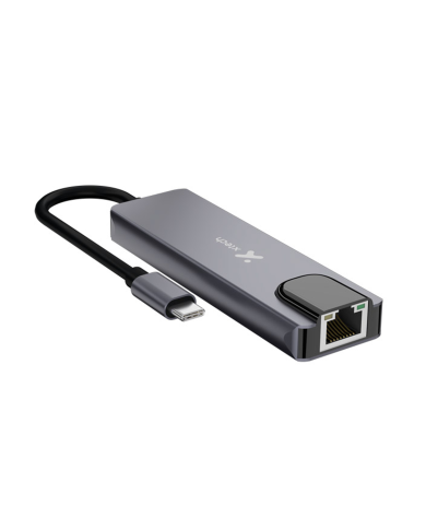Hub USB-C Xtech XTC-572 5 en 1 HDMI 4K Ethernet Gigabit PD 100W