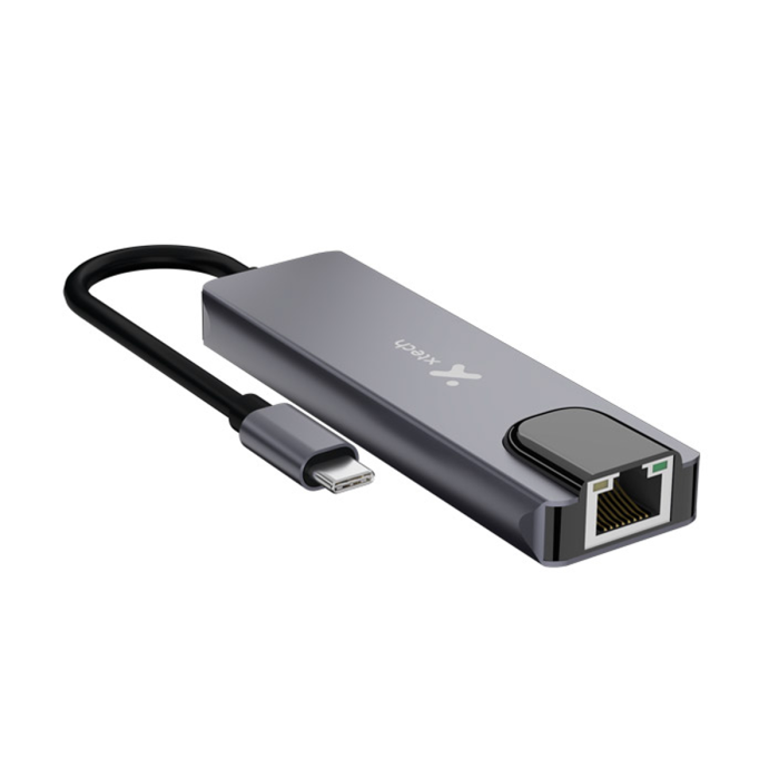 Hub USB-C Xtech XTC-572 5 en 1 HDMI 4K Ethernet Gigabit PD 100W