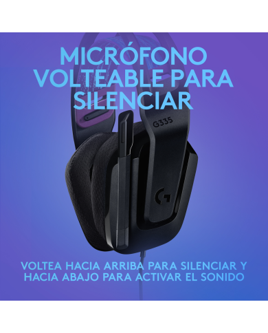 Audífonos Gamer Logitech G335 Alámbrico, conector 3.5mm Negro (981-000977)