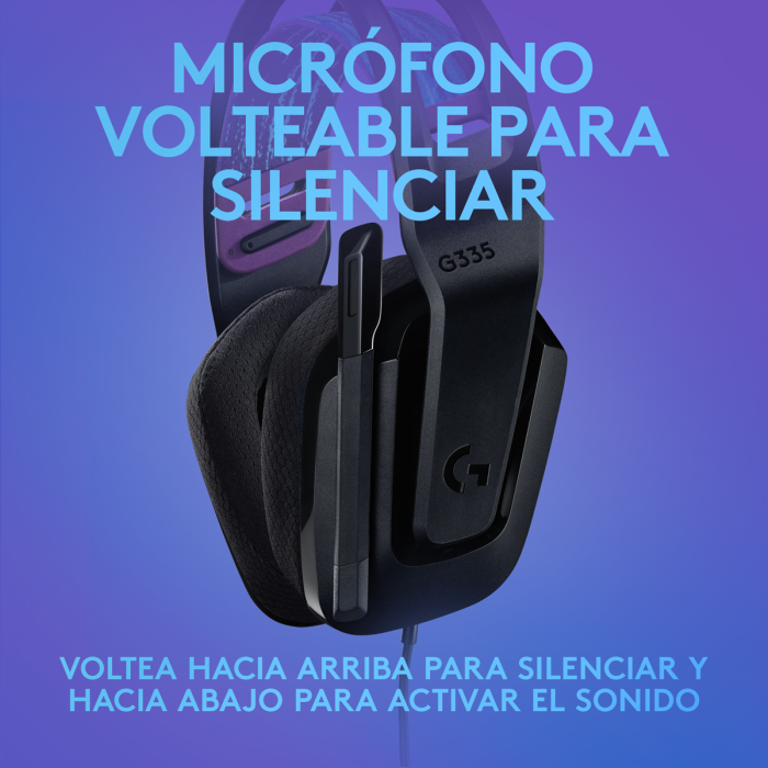 Audífonos Gamer Logitech G335 Alámbrico, conector 3.5mm Negro (981-000977)