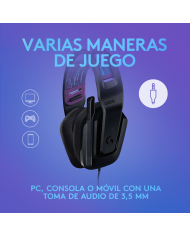 Audífonos Gamer Logitech G335 Alámbrico, conector 3.5mm Negro (981-000977)