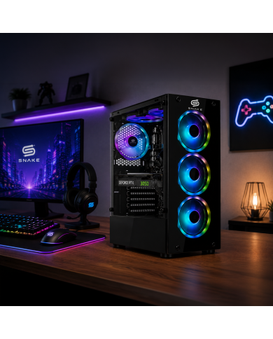 Pc Snake Gamer Vibora Black V3 AMD Ryzen 5 5600GT, RTX 3050, 16GB RAM + 512GB SSD, Wifi + Bluetooth,  Windows 11 Pro