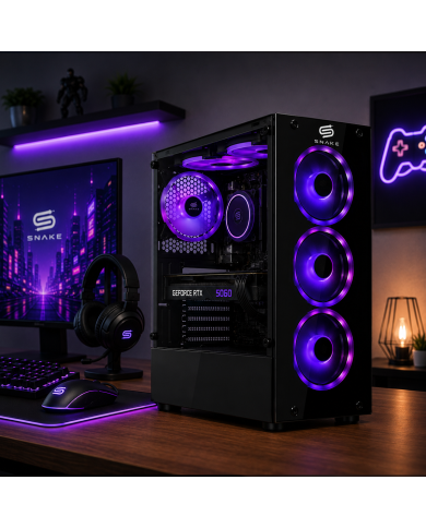 Pc Snake Gamer Vibora Black V9 AMD Ryzen 7 5700, RTX 5060, 16GB RAM + 1TB SSD, Wifi + Bluetooth, Windows 11 Pro