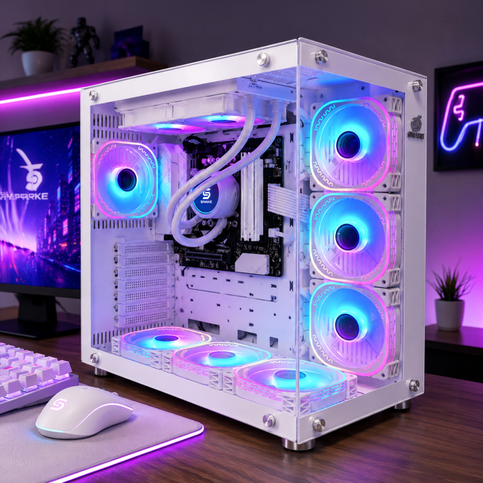 PC Snake Gamer White Mamba Ryzen 9 7900X, RTX 5060 Ti, 32GB RAM + 1TB SSD + 2TB HDD, Wifi + Bluetooth, Windows 11Pro