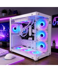 PC Snake Gamer White Mamba Ryzen 9 7900X, RTX 5060 Ti, 32GB RAM + 1TB SSD + 2TB HDD, Wifi + Bluetooth, Windows 11Pro