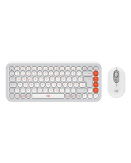 Logitech POP Icon Combo Teclado y Mouse Inalámbrico Naranjo y Blanco Crudo