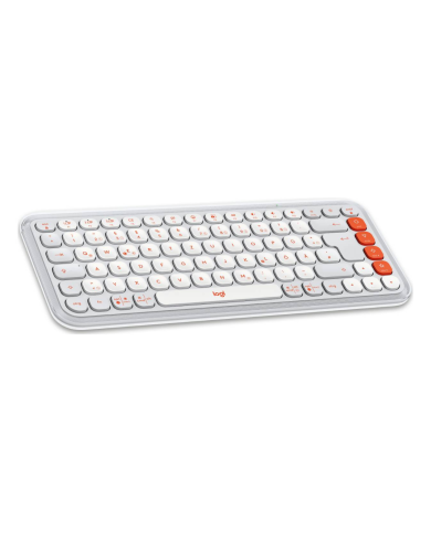 Logitech POP Icon Combo Teclado y Mouse Inalámbrico Naranjo y Blanco Crudo