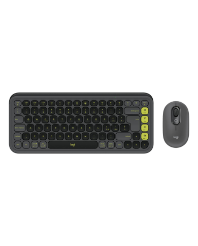 Logitech POP Icon Combo Teclado y Mouse Inalámbrico Grafito y Verde