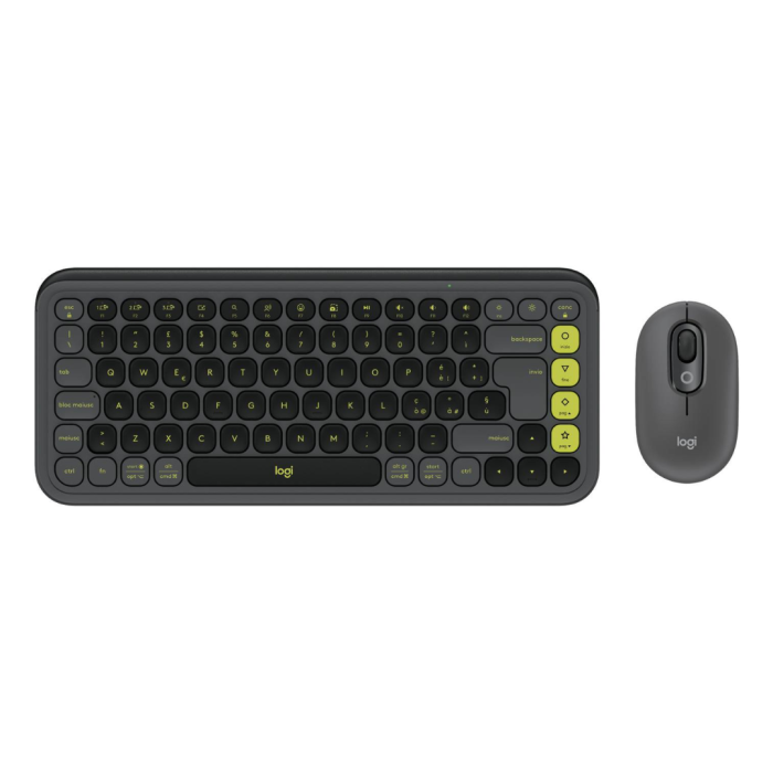 Logitech POP Icon Combo Teclado y Mouse Inalámbrico Grafito y Verde