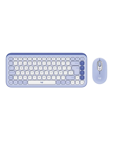 Logitech POP Icon Combo Teclado y Mouse Inalámbrico Lila y Blanco Crudo
