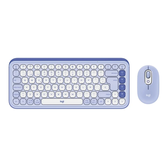 Logitech POP Icon Combo Teclado y Mouse Inalámbrico Lila y Blanco Crudo