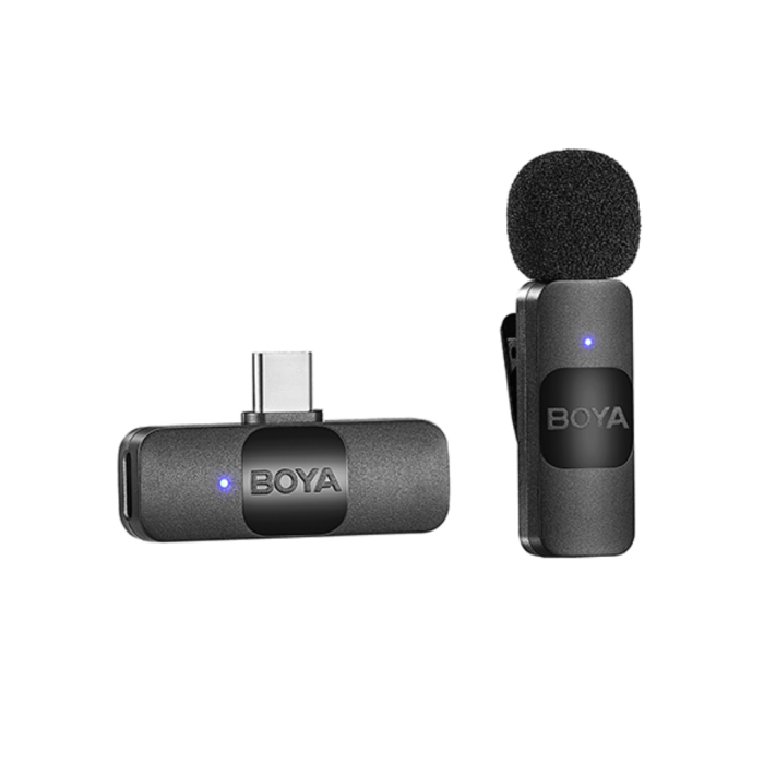Micrófono Inalámbrico BOYA BY-V10 Ultra Compacto USB-C Reducción Ruido Negro