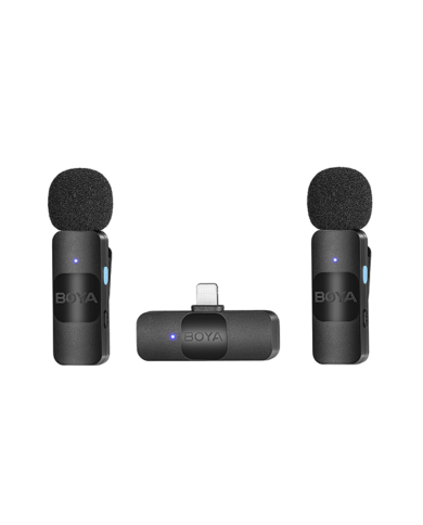 Micrófono Inalámbrico Doble BOYA BY-V20 Ultra Compacto USB-C Negro