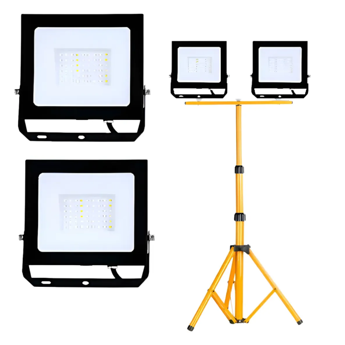 Pack 2 Focos Led 50w Sec 5000lm Y Soporte Atril Trípode 150cm