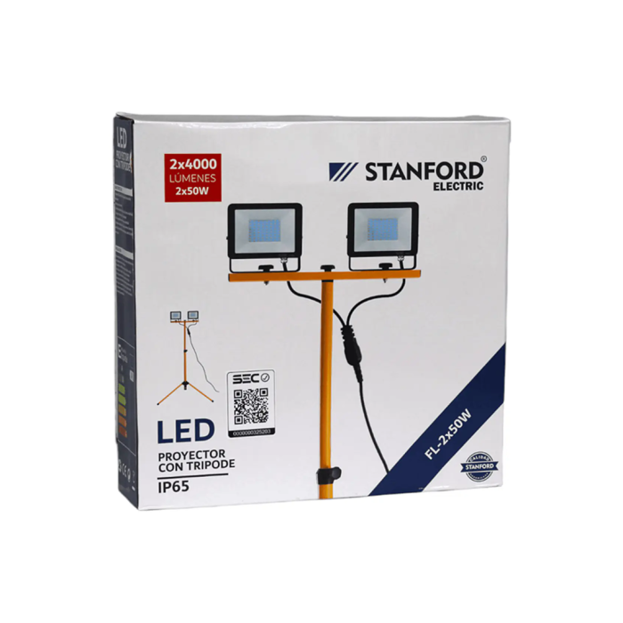 Pack 2 Focos Led 50w Sec 5000lm Y Soporte Atril Trípode 150cm