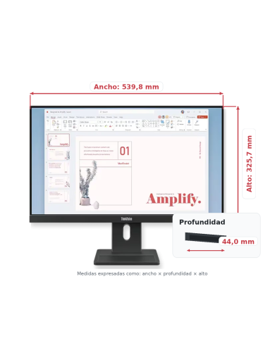 Monitor Lenovo ThinkVision E24-40 23.8” (64BAMAR1CL) IPS 100Hz 4ms, Pivotable Hdmi + Display Port