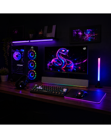 PC Snake Gamer Víbora V2 AMD Ryzen 5 5600GT + Monitor Snake 24” + Setup Completo