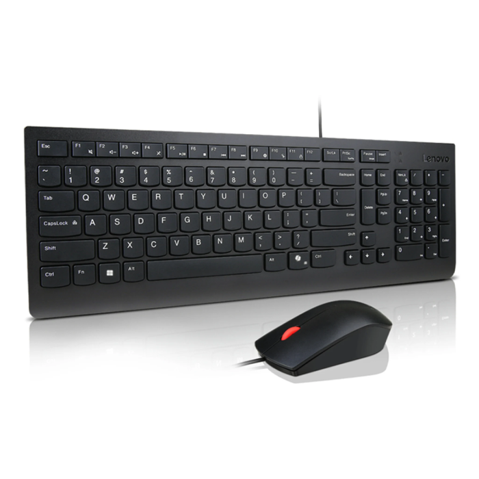 Combo Teclado y Mouse Lenovo Essential USB Español Negro