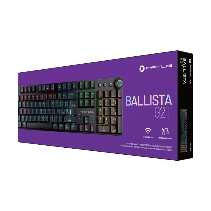 Teclado Gamer Primus Ballista 92T RGB Mecánico Switch Red Español Negro (PKS-094S)