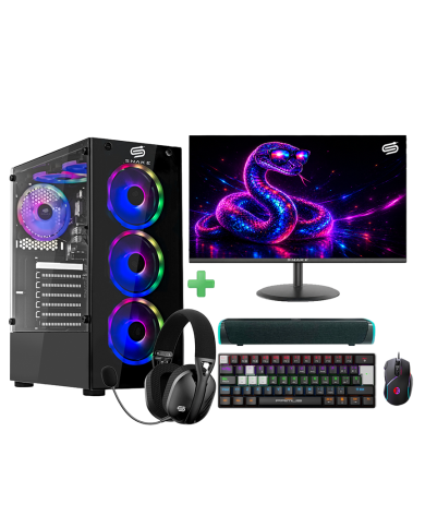 PC Snake Gamer Víbora V2 AMD Ryzen 5 5600GT + Monitor Snake 24” + Setup Completo