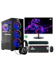 PC Snake Gamer Víbora V2 AMD Ryzen 5 5600GT + Monitor Snake 24” + Setup Completo