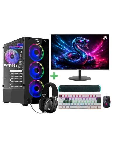 PC Snake Gamer Víbora V2 AMD Ryzen 5 5600GT + Monitor Snake 24” + Setup Completo