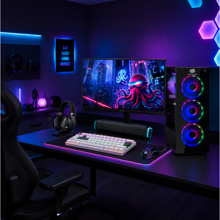 PC Snake Gamer Víbora V2 AMD Ryzen 5 5600GT + Monitor Samsung 22” + Setup Completo
