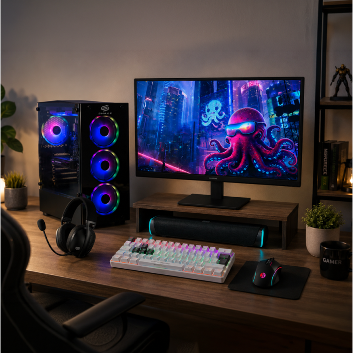 PC Snake Gamer Víbora V2 AMD Ryzen 5 5600GT + Monitor Samsung 22” + Setup Completo
