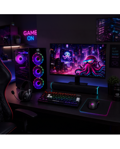 PC Snake Gamer Víbora V2 AMD Ryzen 5 5600GT + Monitor Samsung 22” + Setup Completo