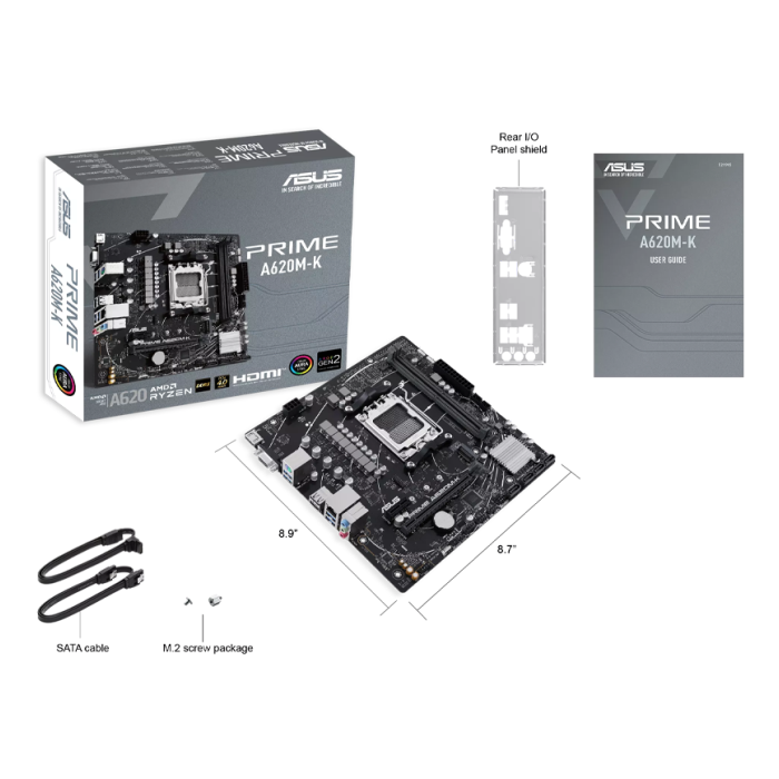 Placa Madre Asus A620M-K Prime AMD Micro ATX DDR4 PCIe 4.0 M.2 (90MB1F40-M0EAY0)