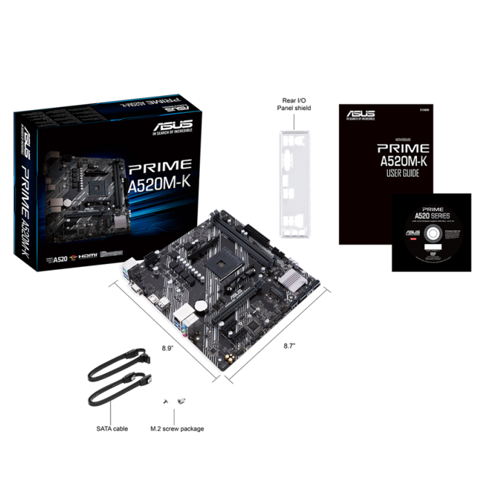 Placa Madre Asus A520M-K Prime AMD Micro ATX DDR5 PCIe 3.0 M.2 (90MB1500-M0EAY0)