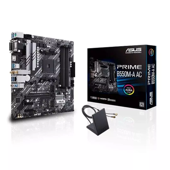 Placa Madre Asus B550M-A AC PRIME AMD Micro ATX DDR4 PCIe 4.0 M.2 (PRIME B550M-A AC)