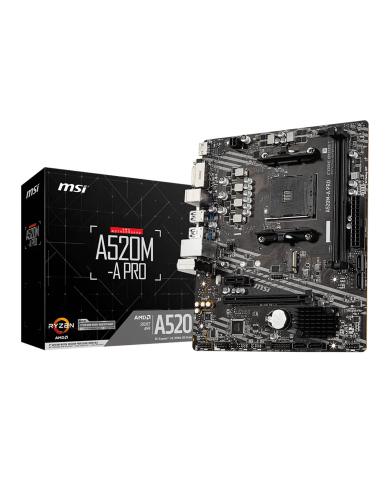 Placa Madre MSI A520M-A PRO AMD Micro ATX DDR4 PCIe 3.0 M.2 (911-7D14-020)