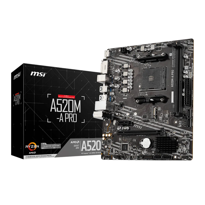 Placa Madre MSI A520M-A PRO AMD Micro ATX DDR4 PCIe 3.0 M.2 (911-7D14-020)