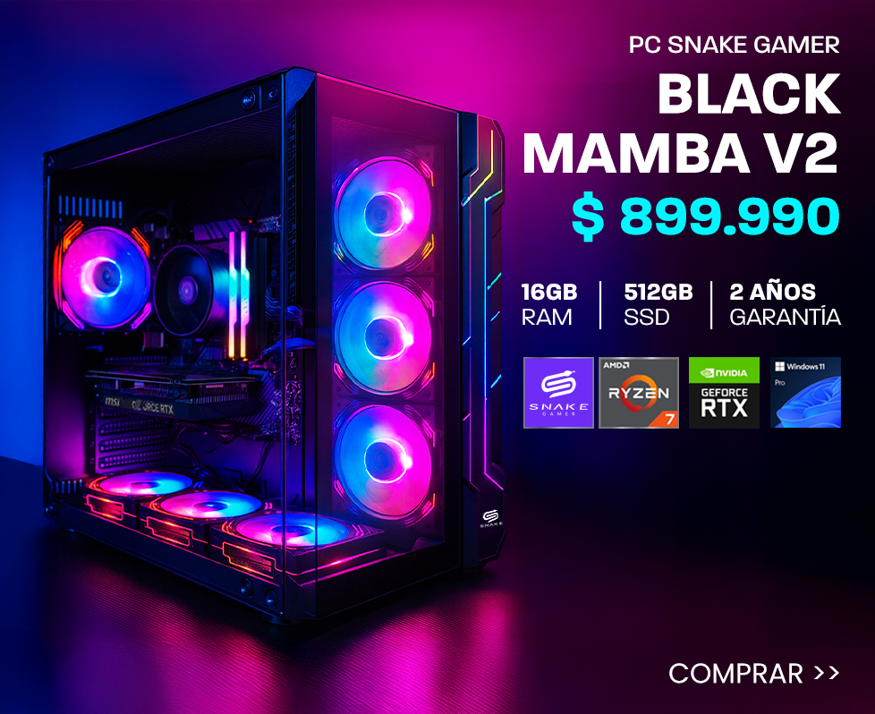 PC Gamer Black Mamba Ryzen 7-5700 16GB Ram, 512 GB SSD, RTX 4060, W11P